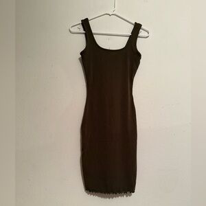 Chic Brown Sleeveless Mini Dress